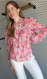 Pink Flower Print Blouse