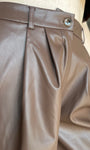 Faux Leather Brown Pants