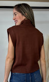 Turtle Neck Cropped Sweater Vest