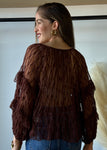 Lace Blouse With Tiered Ruffles