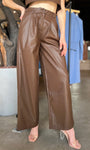 Faux Leather Brown Pants