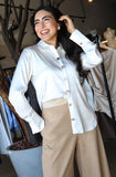 Silky Button Down Blouse