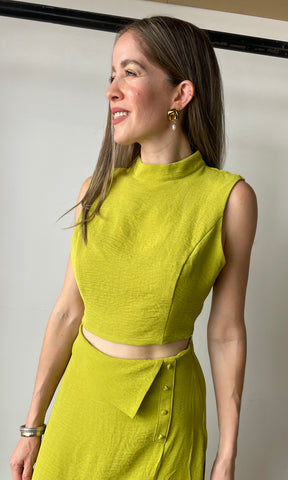 Sleeveless High Neck Top