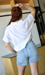 Short Sleeve Drawstring Hem Shirt