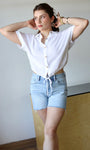 Short Sleeve Drawstring Hem Shirt