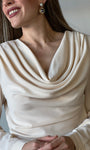 Draped Long Sleeve Blouse