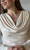 Draped Long Sleeve Blouse