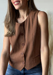 Striped Button Vest
