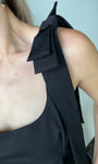 Square Neckline Wide Straps Bow Top