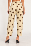 Polka Dot Satin Barrel Pants
