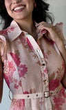 Flower Print Button Dress