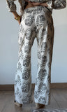 Embroidered Leaf Pants