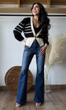 Striped Gold Button Cardigan
