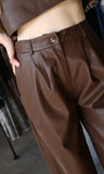 Faux Leather Brown Pants