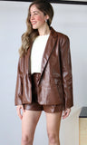 Faux Leather Blazer