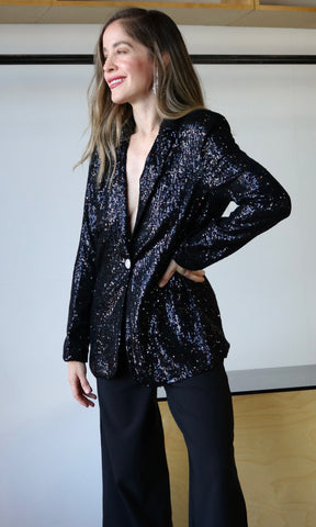 Black Sequin Blazer