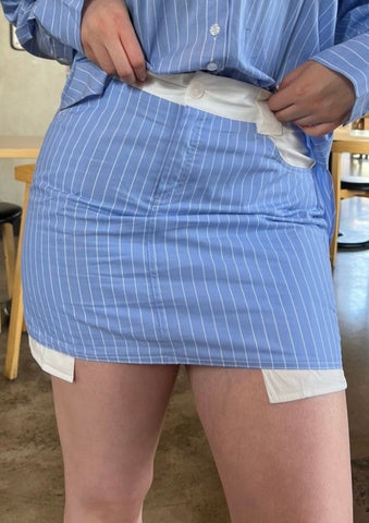 Blue Striped Skirt