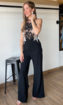 Floral Patch Attached Jumpsuits