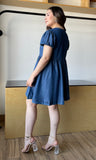 Front Tie Puff Sleeve Mini Dress