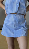 Multi Stripe Poplin Skort