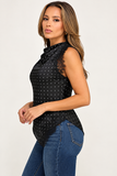 Polka and Lace Satin Top