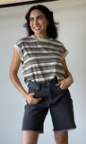 Stripped Sleeveless T-Shirt