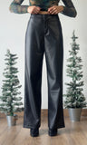 Pu Leather Wide Leg Pants Trouser