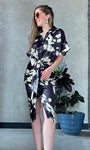 Floral Print Short Sleeve Midi Dress