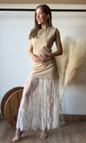 Lace Contraste Sleeveless Dress