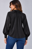 Pleat Detail Long Sleeve Blouse