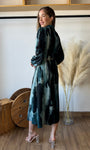 Green Swirl Button Dress