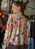 Floral Ruffle Sleeve Addison Blouse