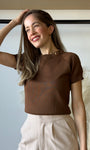 One Button Short Sleeve Sweater