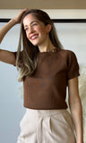 One Button Short Sleeve Sweater