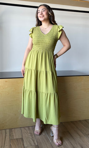 Flutter Sleeve Maxi Dress