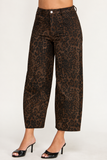 Printed Barrel Leg Pants