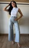 High-waist Straight Pants