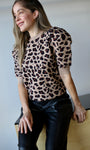 Short Sleeve Leopard Sweater