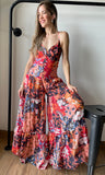 Printed V-neck Shoulder Strap O-ring