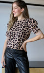 Short Sleeve Leopard Sweater