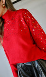 Red Sequin Detail Sweater