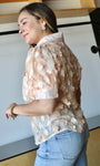 Short-sleeve Button Detail Top