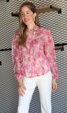 Pink Flower Print Blouse