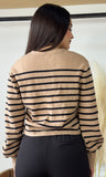 Stripe Long Sleeve Cardigan