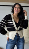 Striped Gold Button Cardigan