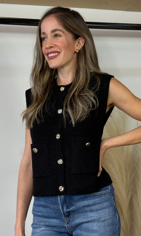 Sleeveless Knit Sweater Vest