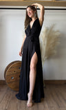 Satin Pleated Gown
