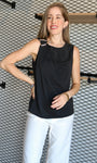 Sleeveless Top with Gold Trim