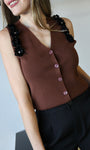 Brown Flower Detail Vest