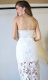 Formal White Embroided Pencil Dress